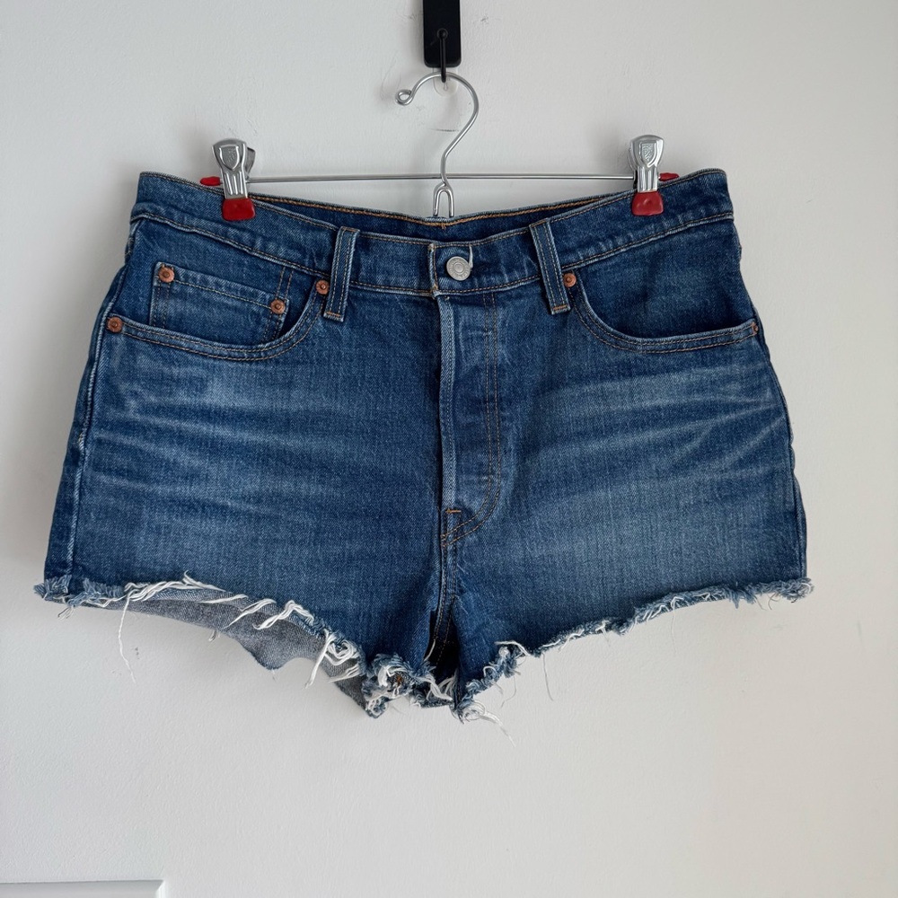 Levi’s 501 Shorts Women’s 29 Dark blue Cutoffs Button Fly Festival